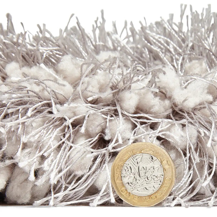 Think Rugs montana silver Grey Living Room Shaggy Rug.