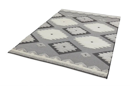 Asiatic monty mn01 black cream tribal Grey, Black, Ivory, Cream Living Room Geometric Rug.