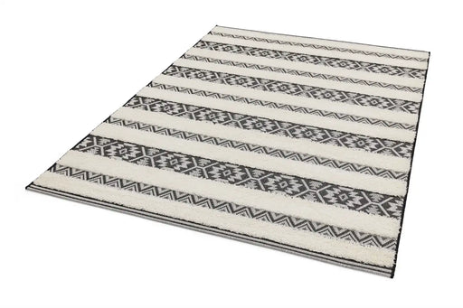 Asiatic monty mn03 black cream stripe Black, Ivory, Cream Living Room Geometric Rug.