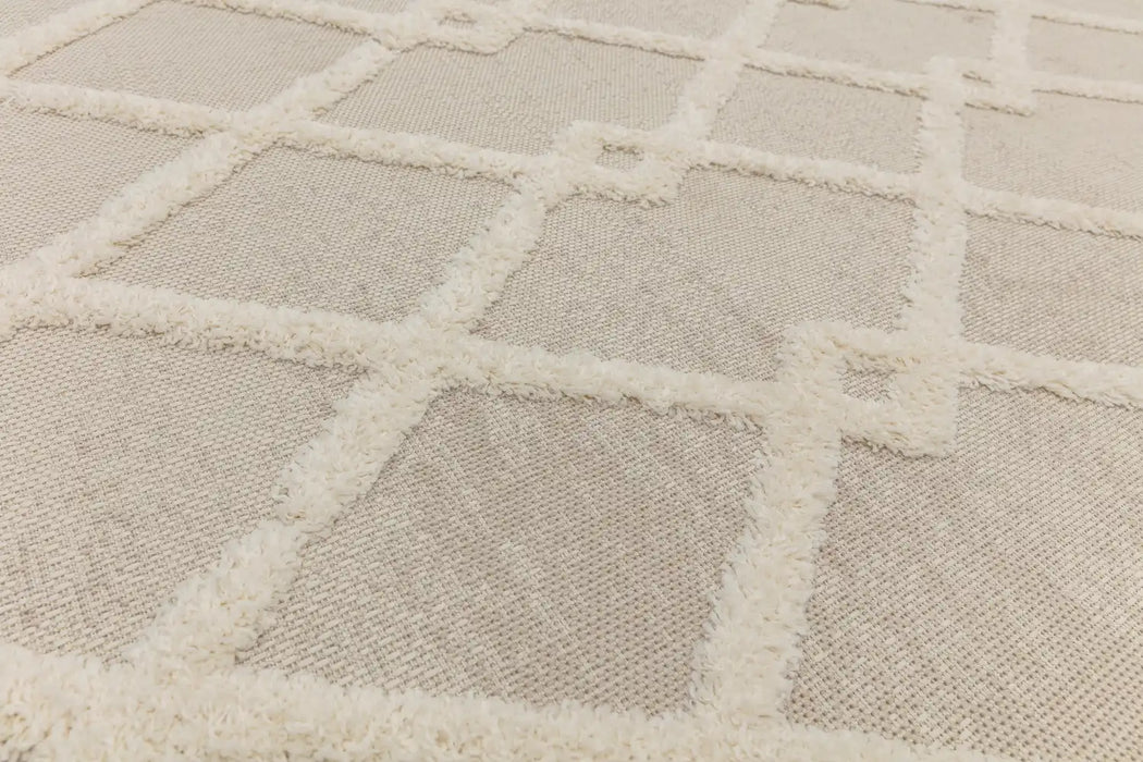 Asiatic monty mn07 beige cream diamond Beige, Ivory, Cream Living Room Geometric Rug.
