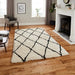 Think Rugs morocco think 2491 ivory black Ivory Living Room Geometric Rug.