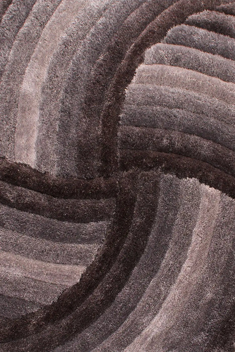 URCO 3d carved mumbai grey Grey Living Room Geometric Rug.
