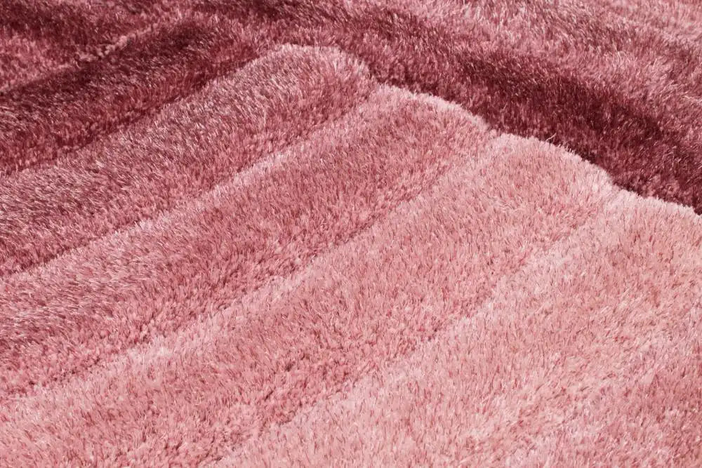 URCO 3d carved mumbai pink Pink Living Room Geometric Rug.