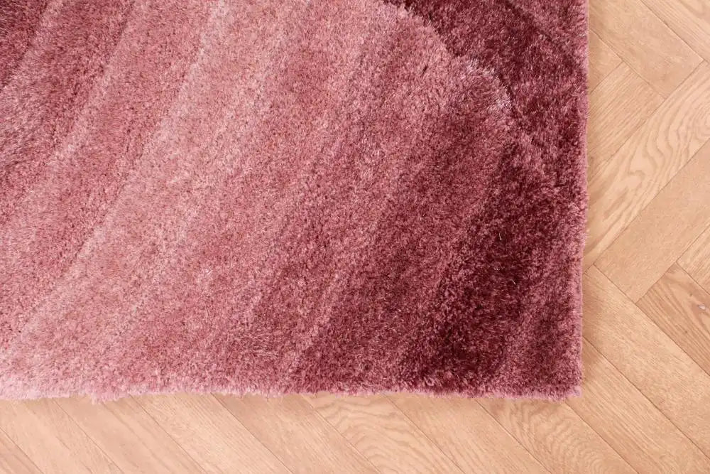 URCO 3d carved mumbai pink Pink Living Room Geometric Rug.