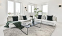 Agnella natural wool milet grey Grey, Cream Living Room Natural Fibre Rug.