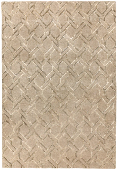 Asiatic nexus fine lines sand sand Beige Living Room Wool Rug.