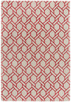Asiatic nexus fine lines silver red Grey, Red Living Room Wool Rug.