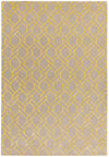 Asiatic nexus fine lines silver yellow Grey, Yellow Living Room Wool Rug.
