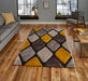 Think Rugs noble house 9247 grey yellow Grey, Yellow Living Room Geometric Rug.