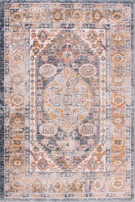 URCO nova urco 8879 blue Blue, Multicoloured Living Room Moroccan Rug.
