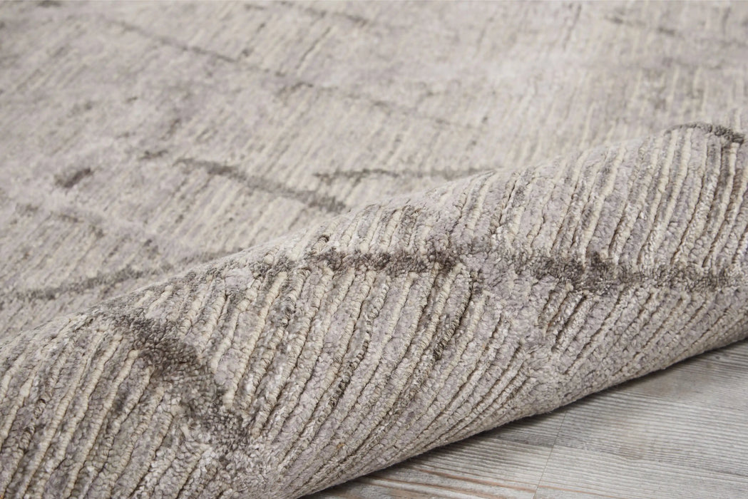 Nourison ocean ocp02 stone Grey Living Room Wool Rug.