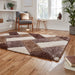 Think Rugs olympia 2239 beige brown Brown, Beige Living Room Shaggy Rug.