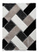 Think Rugs olympia 2239 black white Black, Ivory Living Room Shaggy Rug.