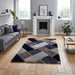Think Rugs olympia 2239 grey navy Grey, Navy Living Room Shaggy Rug.
