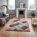 Think Rugs olympia 2239 grey pink Grey, Pink Living Room Shaggy Rug.
