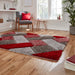 Think Rugs olympia 2239 grey red Grey, Red Living Room Shaggy Rug.