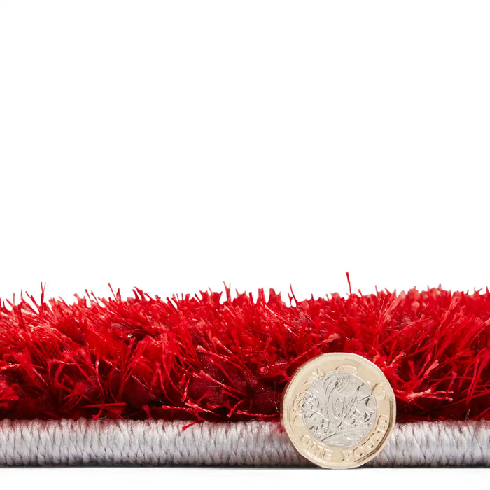 Think Rugs olympia 2239 grey red Grey, Red Living Room Shaggy Rug.