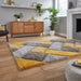 Think Rugs olympia 2239 grey yellow Grey, Yellow Living Room Shaggy Rug.