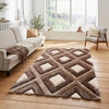 Think Rugs olympia gr224 beige brown Brown, Beige Living Room Shaggy Rug.
