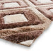 Think Rugs olympia gr224 beige brown Brown, Beige Living Room Shaggy Rug.