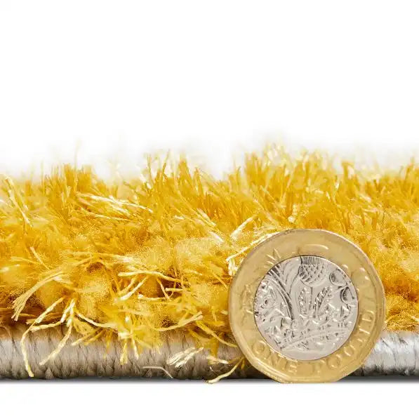 Think Rugs olympia gr224 grey yellow Grey, Yellow Living Room Shaggy Rug.