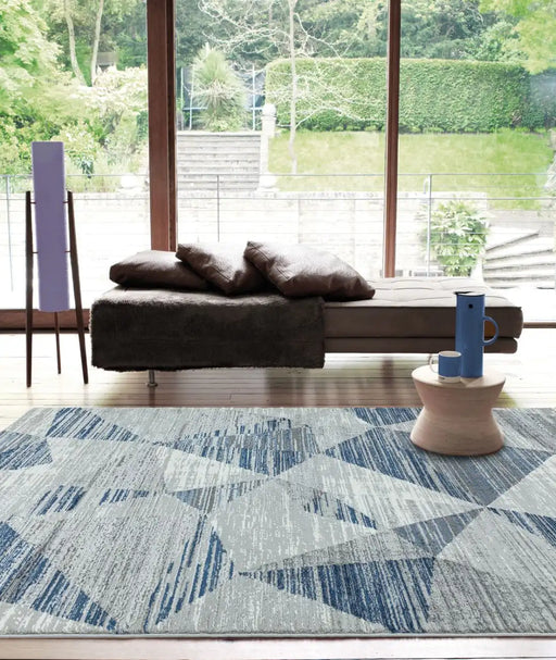 Asiatic orion or14 blocks blue Blue Living Room  Rug.