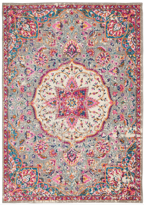 Nourison passion nourison psn22 grey multi Grey, Multicoloured, Pink Living Room  Rug.