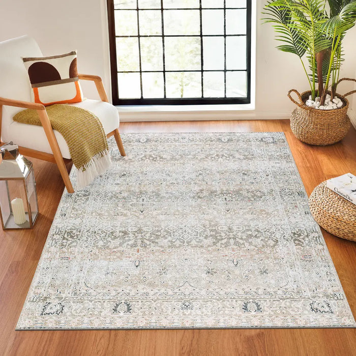 SONILA Our PNW Home x Livabliss Machine Washable Oriental Boho Brown Rug