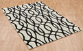 Asiatic wire matrix max35 white Black, Ivory Living Room Wool Rug.