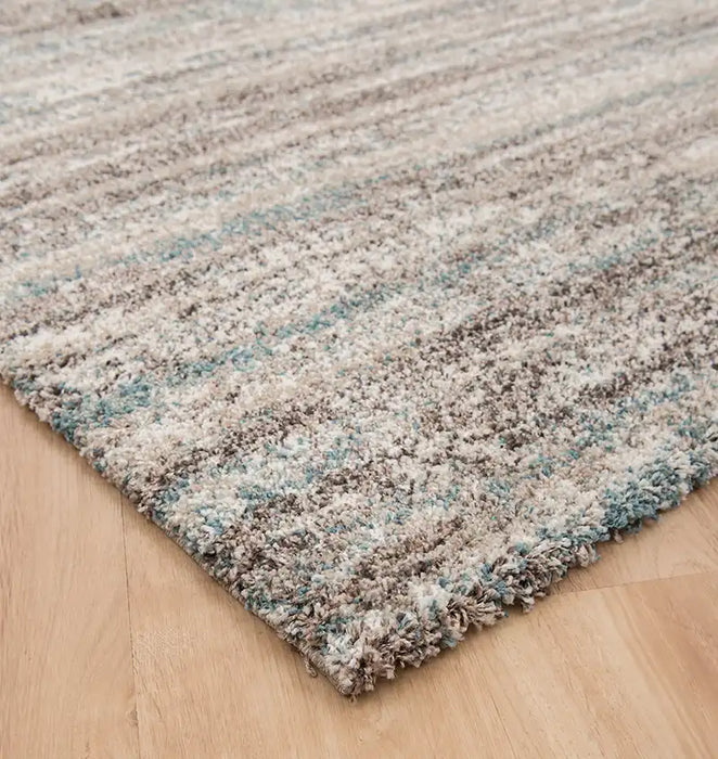Mastercraft mehari 023 0094 6959 Blue, Brown, Multicoloured Living Room Shaggy Rug.