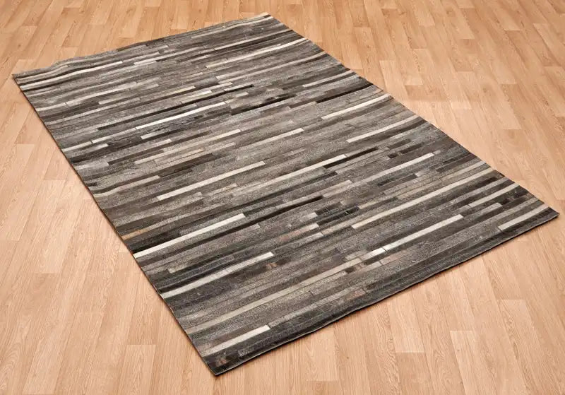 Asiatic gaucho stripe dark grey Grey  Geometric Rug.
