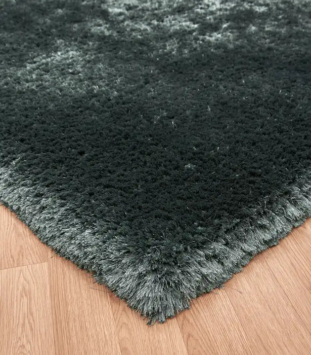 Asiatic plush petrol Green Living Room Shaggy Rug.