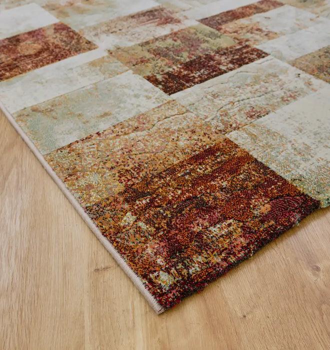 Mastercraft galleria 63440 6474 Brown, Multicoloured, Orange Living Room Moroccan Rug.