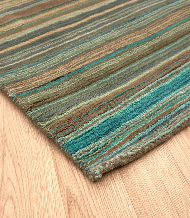 Asiatic pimlico green Green, Multicoloured Living Room Wool Rug.