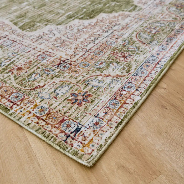 Mastercraft alhambra 6594b ivory green Green, Ivory Living Room  Rug.