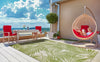 Asiatic patio 15 green palm Green Outdoor  Striped Rug.