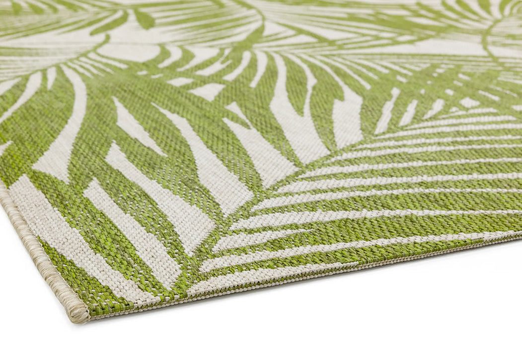 Asiatic patio 15 green palm Green Outdoor  Striped Rug.