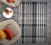 Asiatic patio pat22 black grid Black Outdoor  Striped Rug.