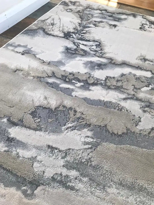Asiatic aurora au02 cloud Grey, Beige Living Room  Rug.