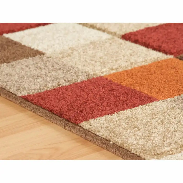 Oriental Weavers portland 1923 x orange red Multicoloured, Orange, Red Living Room Geometric Rug.