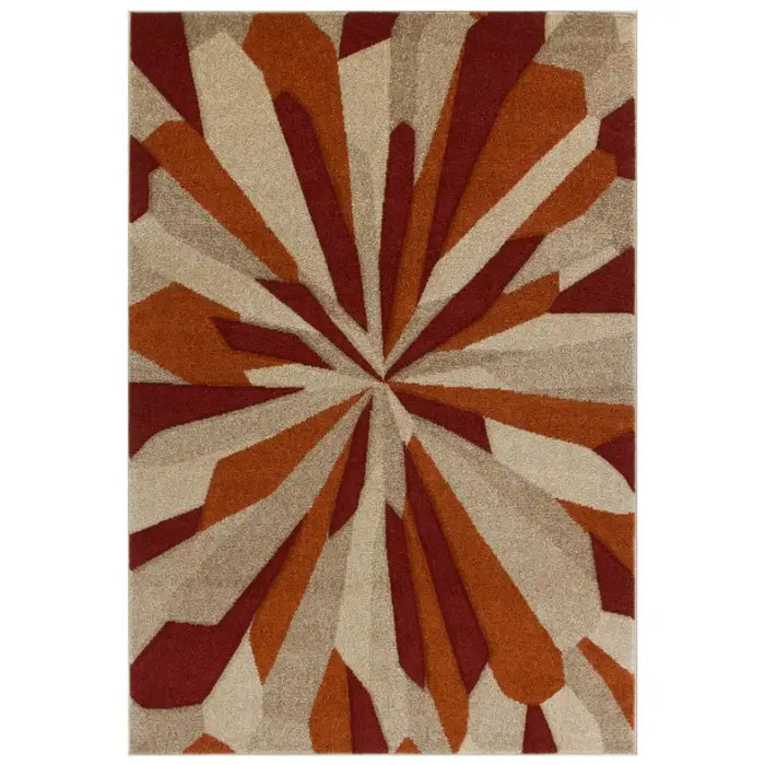 Oriental Weavers portland 3337 e Beige, Ivory, Orange Living Room Geometric Rug.