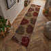 Oriental Weavers portland 7155 q Beige, Multicoloured, Red Living Room Geometric Rug.