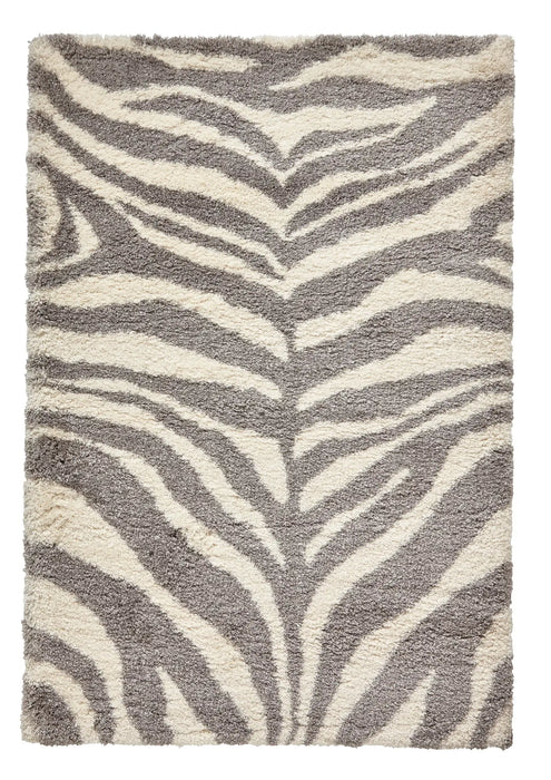 Think Rugs portofino m289 ivory grey Grey, Ivory Living Room Shaggy Rug.