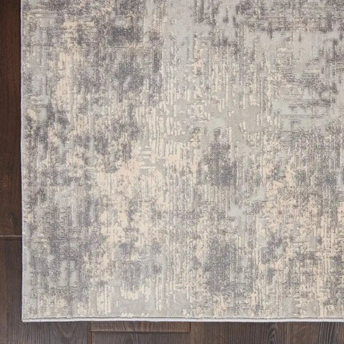 Nourison rustic textures rus01 ivory silver Grey, Ivory Living Room  Rug.