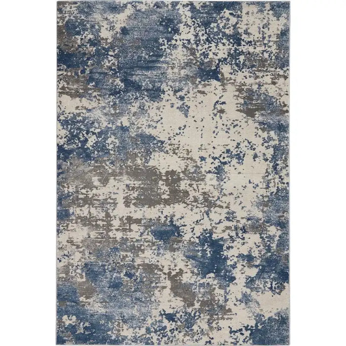 Nourison rustic textures rus08 grey blue Blue, Grey Living Room  Rug.