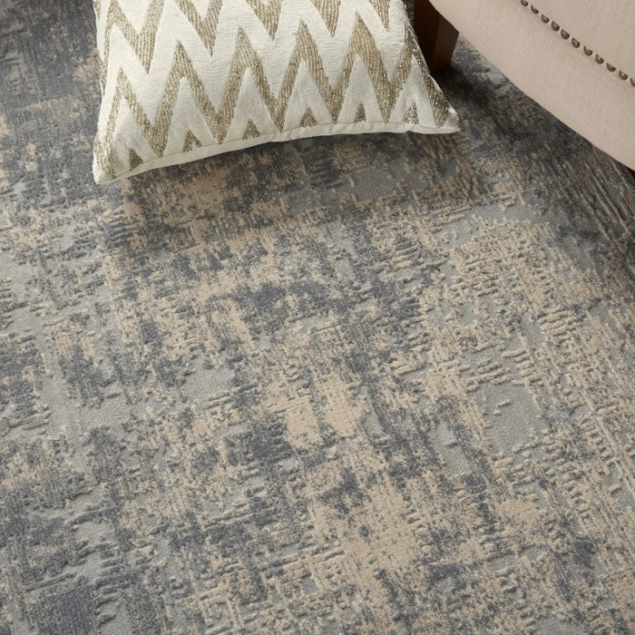 Nourison rustic textures rus01 ivory silver Grey, Ivory Living Room  Rug.