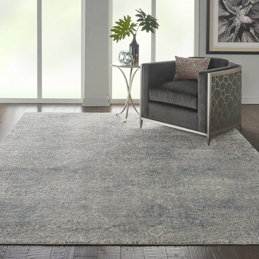 Nourison rustic textures rus09 ivory light blue Blue, Ivory Living Room  Rug.