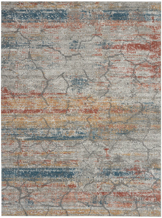 Nourison rustic textures rus11 multi Multicoloured Living Room  Rug.
