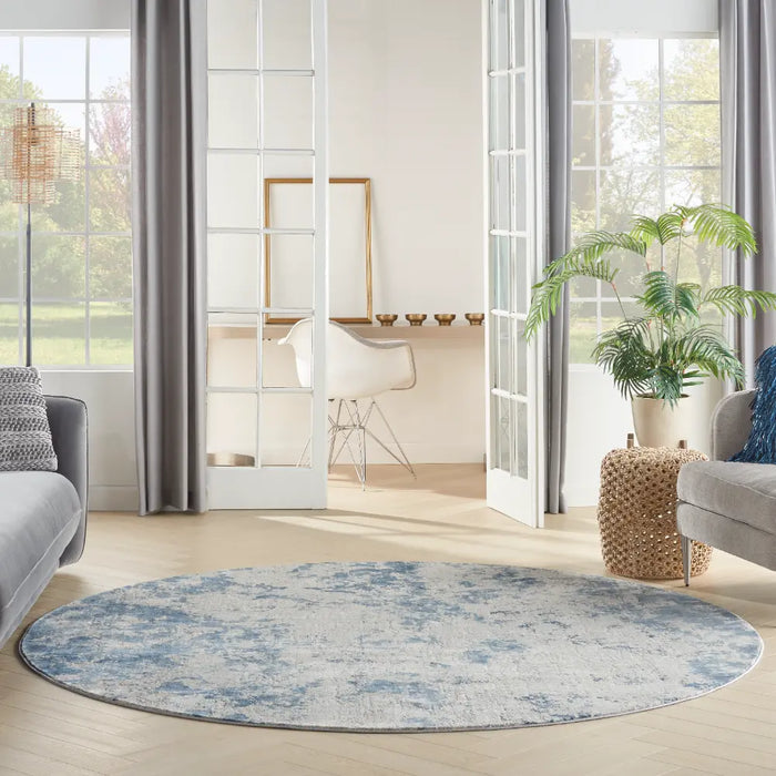 Rustic Textures RUS16 Grey Blue Rug