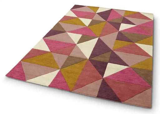 Asiatic reef rf09 kite pink multi Multicoloured, Pink Living Room Wool Rug.